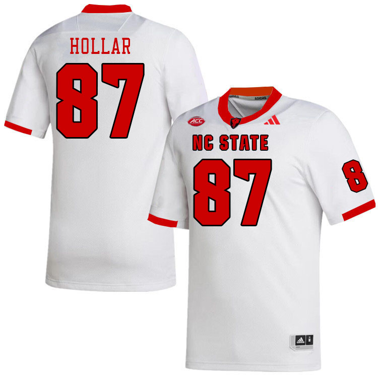 Men #87 Jayden Hollar NC State Wolfpack College Football Jerseys Stitched-White